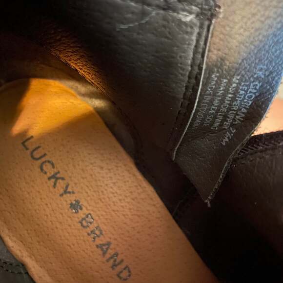 Lucky Brand Gloriana Leather suede Flat Low Tassel Ankle Bootie Dark Green 7.5 - Picture 9 of 11